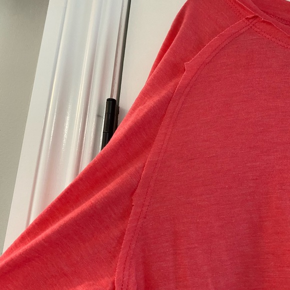 NWT! Coral colored raw edge long sleeve top - Picture 3 of 7